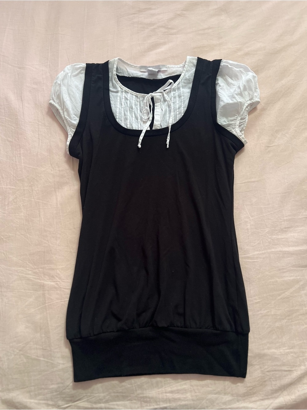 Charlotte Russe Black Tank Top with White Underlayer